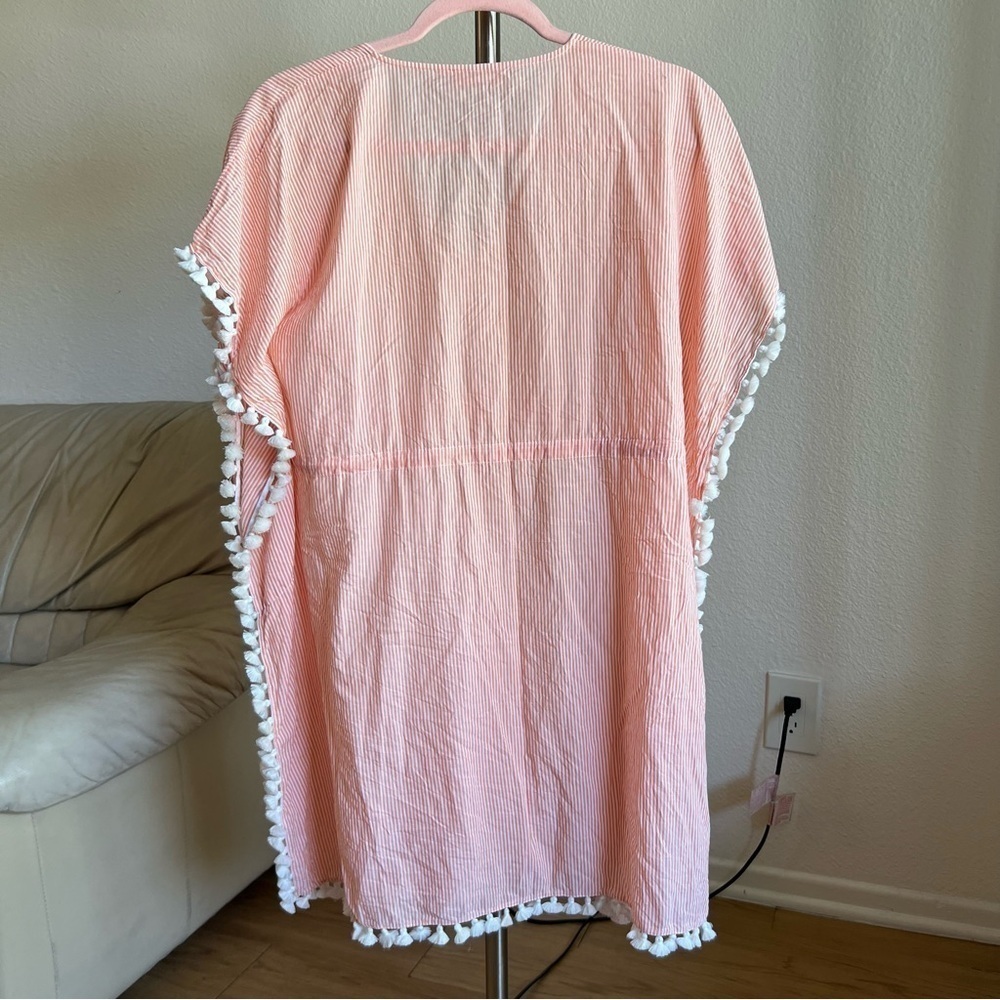 TORY BURCH
Ticking Stripe Caftan w/ Tassel Trim Size XS - Picture 6 of 8